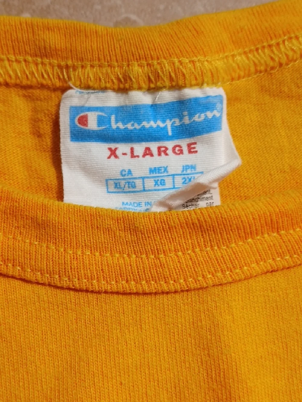 Champion Short Sleeve Crewneck T-Shirt in Yellow - Picture 2 of 4